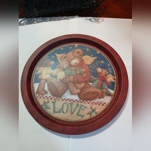 Red Framed Love Bear Wall Art